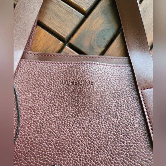 Rachel Zoe Burgundy Pebbled Leather Computer Tote – NWT - Picture 6 of 9